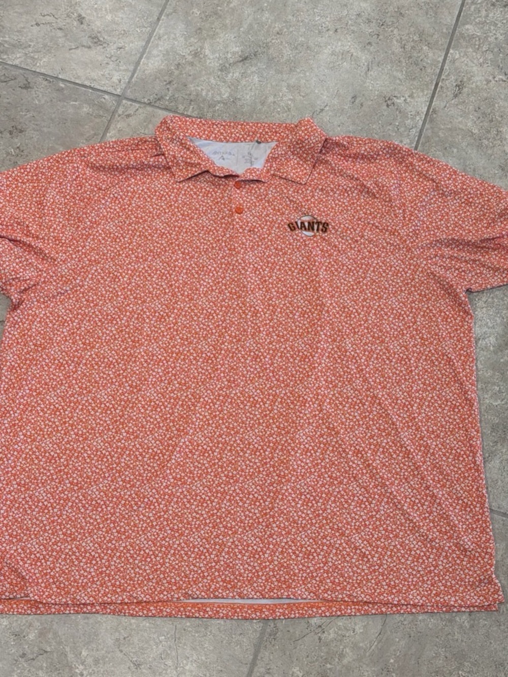 Antigua Orange Micro-Print Giants Polo